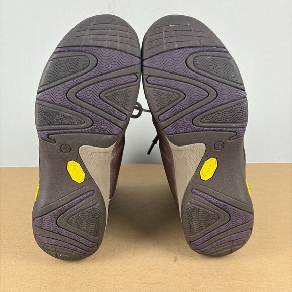 Dansko Camryn Leather Winter Boots Womens 8.5/9 EU 39 Brown Purple Lace Up - Picture 6 of 9